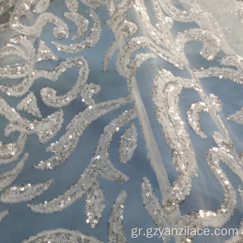 Κρύσταλλο Sequin γυαλιστερό κορδόνι Lace Fabric